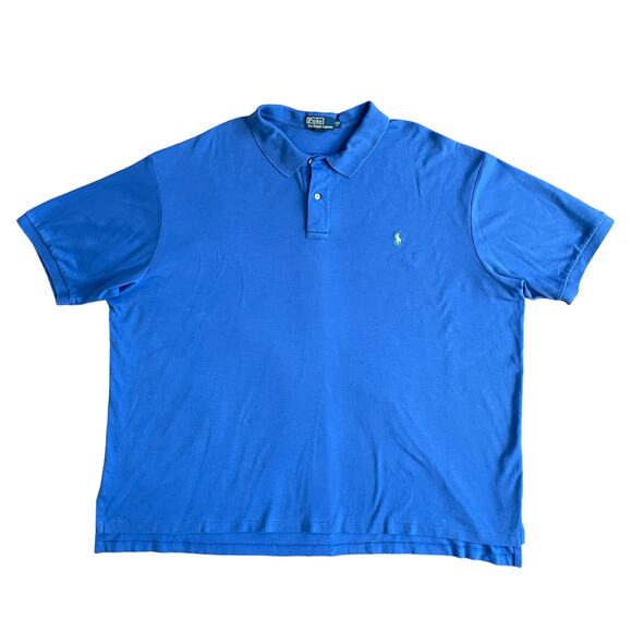POLO RALPH LAUREN Men's Short Sleeve Polo Shirt Blue With Green Pony Size 4XB - Picture 1 of 15